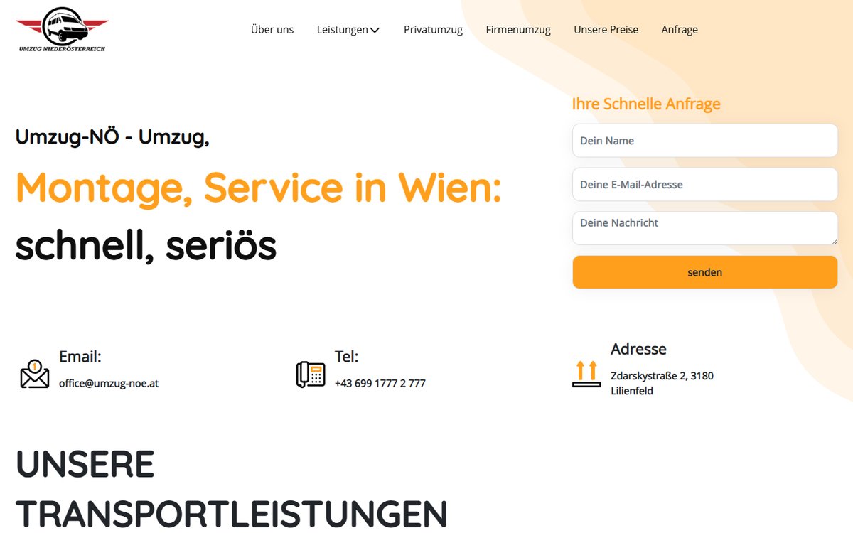 Umzug Niederösterreich Website